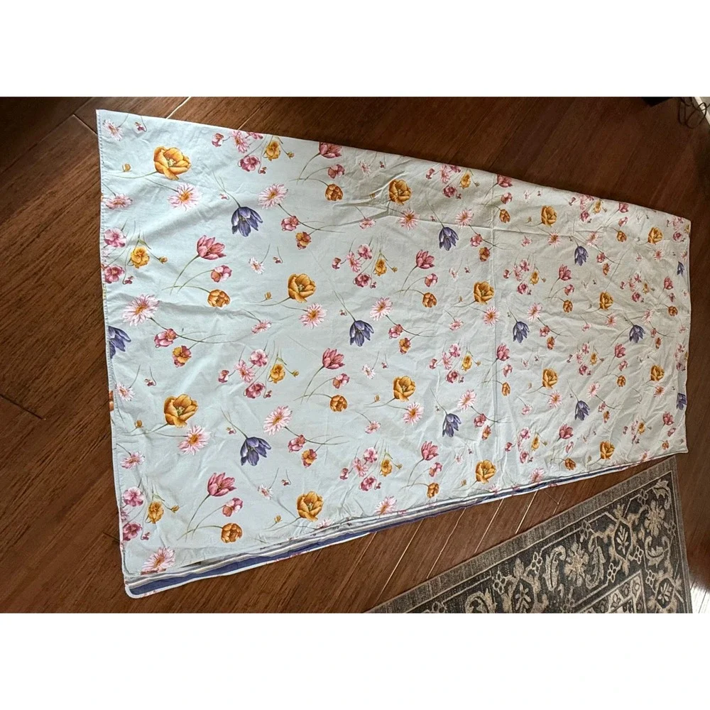 Cottimaryanne Italian Floral Striped Reversible Duvet Cover  Cottagecore Full